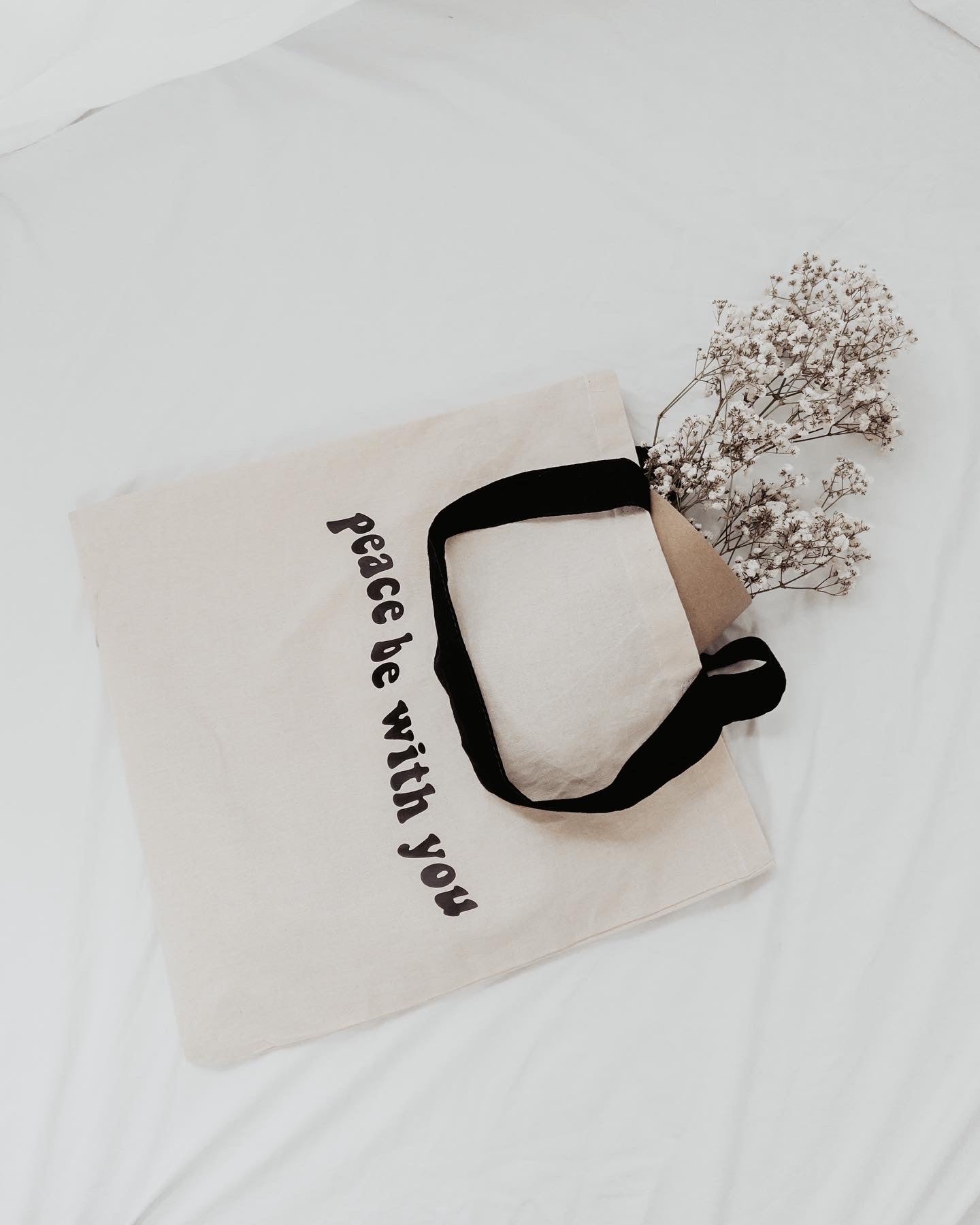 Peace be with you tote bag